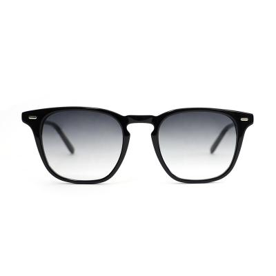 China New Trendy Vintage Square Shade Metal Acetate Gradient Square Sunglasses Retro For Men for sale