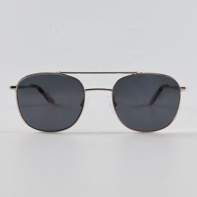 China Fashion Sunglasses Italy Designer Round Frames Double Bridge Shades Luxury Metal Frame Sun Glasses Men Women for sale