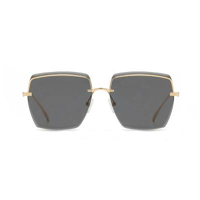 China Fashion Men's Big Square Sunglasses Rimless Oversized Sunglasses Metal Square Shape Sunglasses Custom Made 2022 for sale