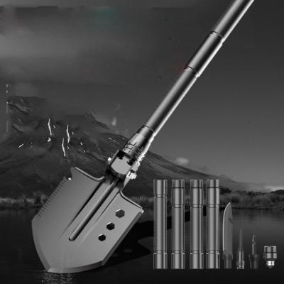 China Heavy Duty Multifunctional Outdoor Shovel , Alluminum Alloy Folding Shovel Survival Tool for sale