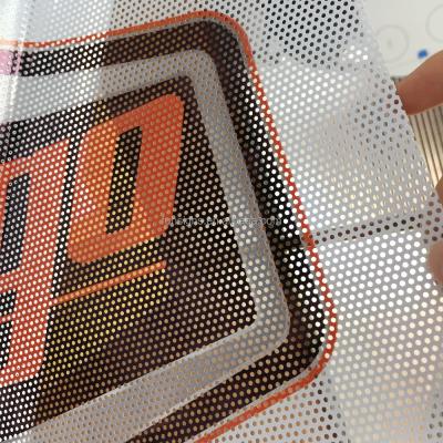 China Custom Removable Removable Printing One Way Vision Graphics , Waterproof Perforated Stained Glass Covering Sticker for sale