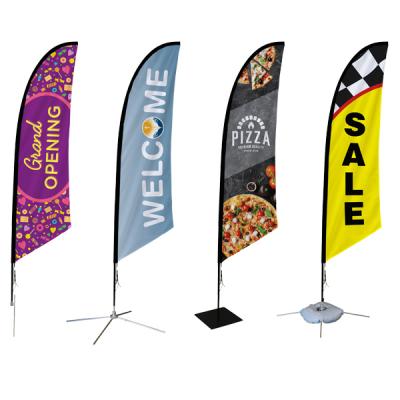 China Easy To Assemble Outdoor Custom Print Advertising Beach Flag Feather Flag for sale