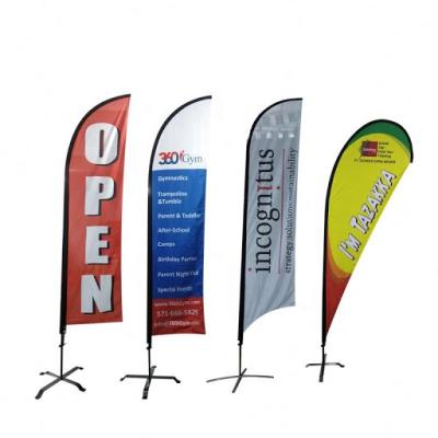 China Easy to Assemble Feather Flag Banner Wholesale Advertising Flying Beach Flag for sale