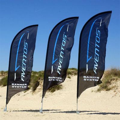 China Easy To Assemble Outdoor Custom Logo Advertising Flag And Banner , Beach Flying Feather Flag for sale