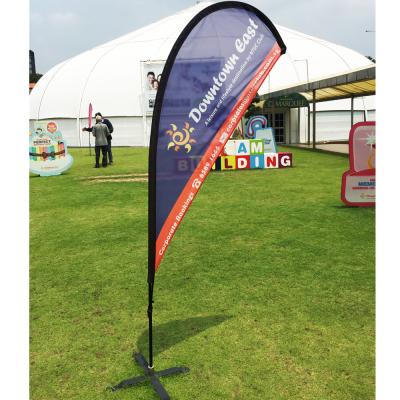 China Easy To Assemble 110gsm Polyester Single Side Printing Flag Banner Flying Feather Flag for sale