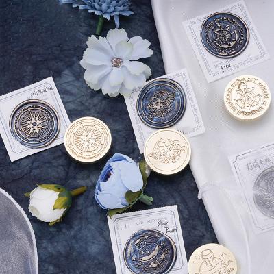 China Customized Invitations 3cm Sealing Wax Seal Compass Fire Ocean Series Student Hand Account DIY Invitation Stamp Deep Decorative Album for sale