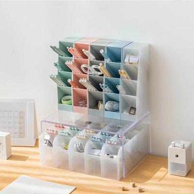 China 2022 High Quality Insert Pen Holder Slanted Storage Multi-Layer Pen Organizer for Desktop Stationary Organizer Desktop Storage Rack for sale