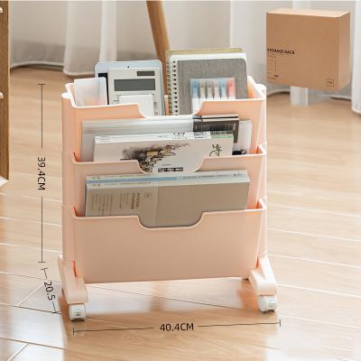 China Multi-Layers Book Rack Deskside Book Rack Mobile Stored Portable Large Capacity File Storage Shelve Office Storage Rack Shelf for sale