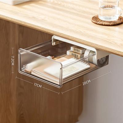 China Wholesale Table Accessories Storage Box Under Desk Storage 2 Drawer Style Office Stationery Box Small No Trace Cosmetics Jewelry Drawer Organizer for sale