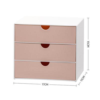 China Drawer Type Cosmetic Bathroom 2 Sizes Large Capacity Drawer Storage Box Student Office Desktop Storage Cabinet Organizers for sale