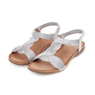 China 2021 summer new fashion trend women's all-match sandals non-slip flat shoes shape casual Roman shoes for sale