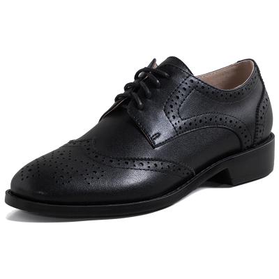 China Latest Breathable Vintage European Comfort Ladies Lace Up Leather Shoes for sale