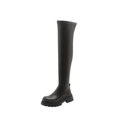 China Latest Winter Custom Made Leather Boots Thermal Soft Soft Over The Knee Women's Boots Thigh High Boots for sale