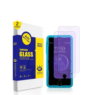 China Mobile Phone Anti Blue Light 2.5D Curved Full Coverage Screen Protector Tempered Glass For iPhone 7 8 for sale