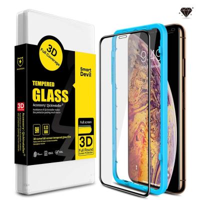 China 3D Full Coverage & SmartDevil Screen Dustproof Protector for iPhone Xs [[Diamond Tempered Film] [Impact Absorb] [Easy Install] [Anti-Fingerprint Max] for sale