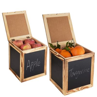 China Wooden Box Recyclable Novel Design 2 Pieces Modern Novelty Square Wooden Box With Chalkboard for sale