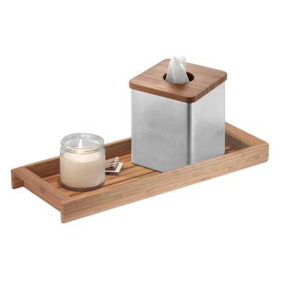 China Europe Factory Wholesale Wooden Toilet Cistern Top Storage Tray Wooden Serving Tray Wood for sale