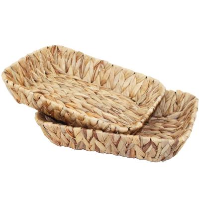 China Sustainable simple and elegant set of 2 mini portable hand & woven basket for fruit or tea arts and crafts for sale