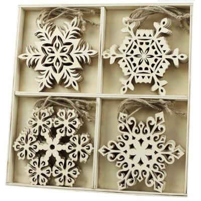 China Nature Gift Wholesale Home Wooden Hanging Decorations Ornaments Set for sale