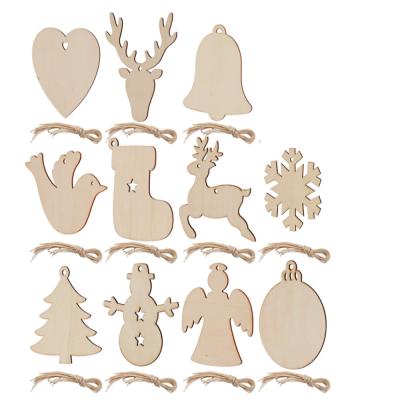 China Nature Masks Strings Christmas Tree Decorations Holiday DIY Craft Natural Wood Ornaments for sale