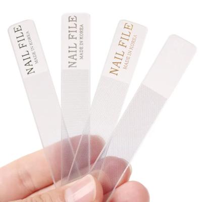 China Wholesale nail file;manicure nail file 2 in1 Plastic Case Custom Logo Crystal Material Nail Care Polishing Mini Nano Shiner Glass Nail File for sale