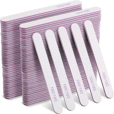 China Eco-friendly Sponge Nail Files Strong Thick Sandpaper Sanding Nails File Buffs Buffing Boat Nail Care Tools for Manicure 100 180 Bag Print for sale