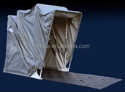 China Fireproof /Portable /Heat Insulation and Collapsible Powder Coated Steel Frame Motorcycle Cover TENT for sale