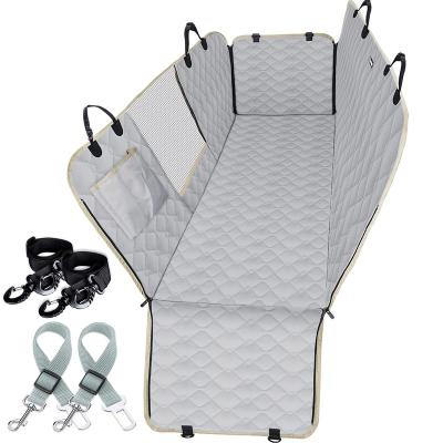 China 600D Oxford Waterproof Heavy Duty Car Pet Seat Cover With Front Mesh Dog Seat Cover for sale