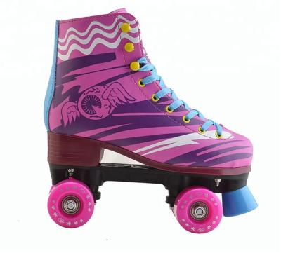 China Quad Skates China Factory Cheap Quad Roller Stripes Shape Outdoor Roller Skates For Kids And Women for sale