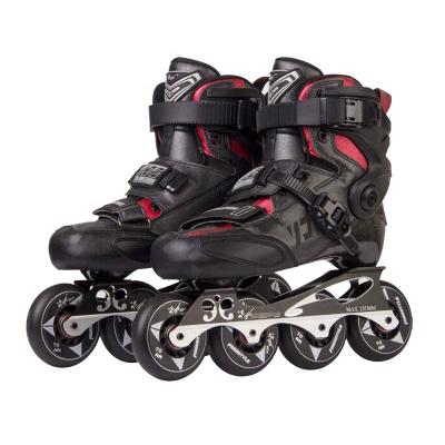 China Customized professional upscale carbon fiber + fiberglass freestyle roller integrated free speed racing skates for sale for sale