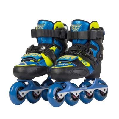 China PP + Fiber Adjustable Kids 4 Wheel Freeline Professional Inline Roller Flat Skates for sale