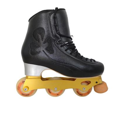 China New Design Styles Lady Roller Figure Skates Leather Land Figure Skates for sale