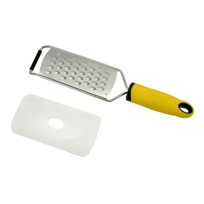 China Stocked Hot Sale Fruit Vegetable Tools Kitchen Tools TPR Handle Stainless Steel Cheese Grater for sale