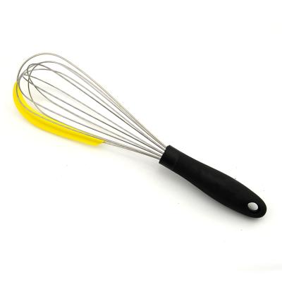 China Stocked Egg Beater Egg Separator Hand Mixer Wire Balloon Egg Beater with Silicone Scraper for sale