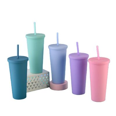 China Disposable Ready To Ship Tumbler With Lid Straw Cup Non Tapered Skinny Plastic Acrylic Tumbler for sale