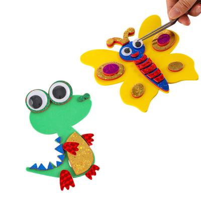 China DIY Safety Arts and Crafts Fab Foil Art Toy 3D Butterfly Dinosaur EVA Magnet for Fridge for sale