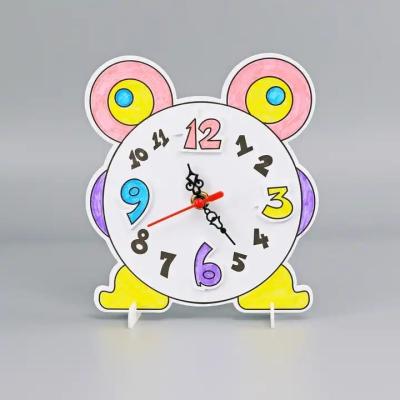 China Custom Clock Game Learning For Children DIY Clock Kits Creative Coloring Educational Toys for sale