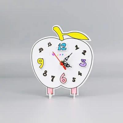 China Early Learning Education Toys Time Game Learning For Children DIY Clock Kits Creative Coloring Educational Toys for sale