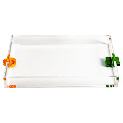 China Waterproof Factory Customized Tray Clear Clear Acrylic Tray Acrylic Tray Coffee Set for sale