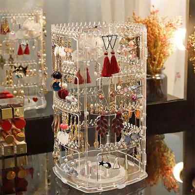 China High Quality Waterproof 360 4 Tier Rotating Earring Display Jewelry Stands Organizer for sale