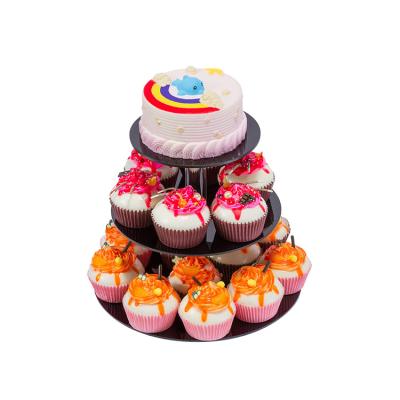 China 3 Tier Wedding Cake Stand Eco-Friendly Round Clear Round Cupcake Display Stand Acrylic Wedding Cake Stand for sale