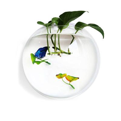 China Waterproof Decorative Planters Wholesale Clear Acrylic Wall Mounted Aquarium Fish Tank for sale