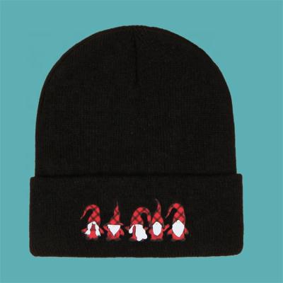 China COMMON 2021 New Design Black Hats For Men Santa Claus Knit Winter Hats Christmas Gifts Cheap Christmas Hats for sale