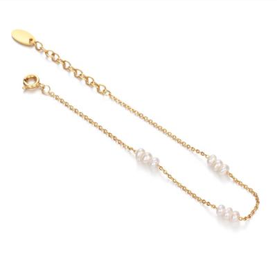 China Fashionable Wholesale Simple Temperament Pearl Patural Soft Patural Bracelet Chain Bracelet For Women Adjustable Thin Chain Bracelet for sale