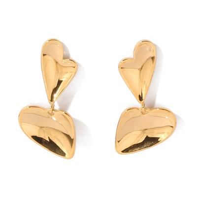 China FASHIONABLE Love Smooth Outer Irregular Earrings Simple Exaggerated Heart Shaped Earrings Designed 18K Gold Plating Open Heart Earring for sale