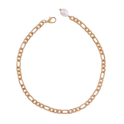 China FASHIONABLE contracted set female anklet high sense of pearl temperament geometric anklet for sale