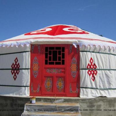 China Wooden Camouflage / Field Game Winter Mongolian Yurt Tent Used For Outdoor Camping Tent for sale