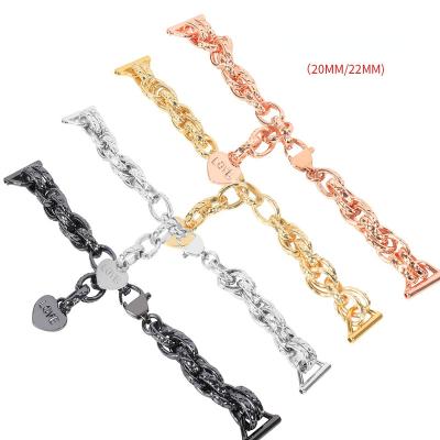 China Fashion Love Metal Spiral Pendant Watchband For Samsung 20mm 22mm Replacement Wristband Strap Accessories Watch Band 01 for sale