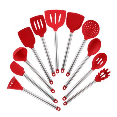 China Household Kitchen Stocked Nonstick Silica Cooking Shovel Spoon Tool Kit Set of 11 Piece Cooking Utensils for sale