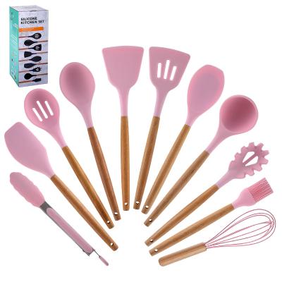 China Wholesale Nonstick Spatula Stocked 11 Piece Kitchen Utensils Set Cookware Set for sale